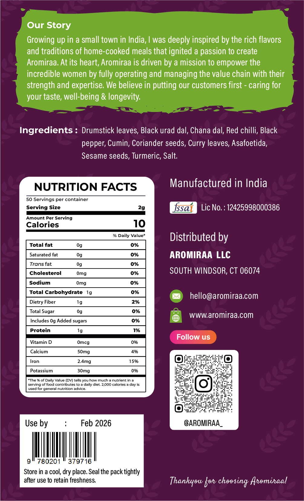 Moringa powder